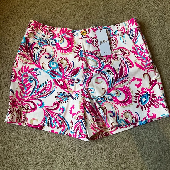 Lilly Pulitzer Pants - Lilly Pulitzer Pink and Blue Patterned Shorts
